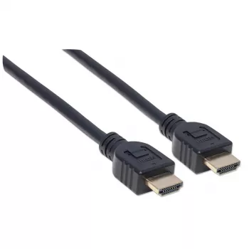 Cavo Manhattan HDMI 4K@60Hz con Ethernet - certificato CL3, 1m, adatto per installazione a parete, per tutte le applicazioni 4K e 1080p/HD – aggiorna ora o tienilo pronto per quando ti serve, maschio su maschio, nero, Ultra HD 4k x 2k, garanzia a vita, Premium High Speed