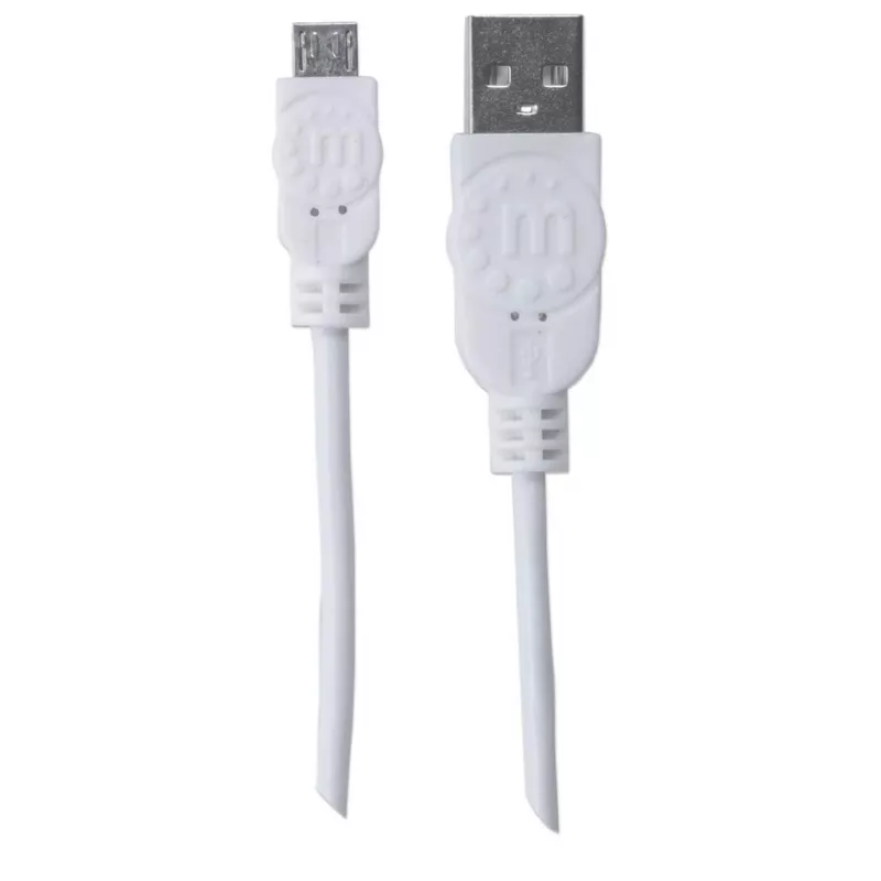 Manhattan 324069 Cavo Hi-Speed USB 2.0, da USB-A a Micro-USB, maschio-maschio, 1,8 m, bianco
