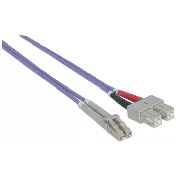Cavo patch in fibra ottica Intellinet, OM4, LC/SC, 2 m, viola, duplex, multimodale, 50/125 µm, LSZH, fibra, garanzia a vita