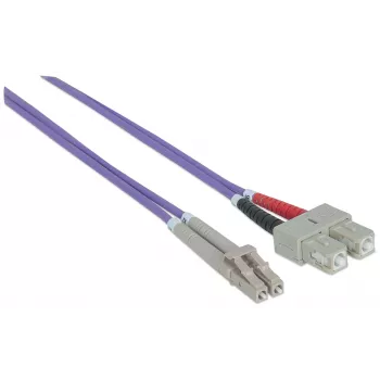 Cavo patch in fibra ottica Intellinet, OM4, LC/SC, 1 m, viola, duplex, multimodale, 50/125 µm, LSZH, fibra, garanzia a vita