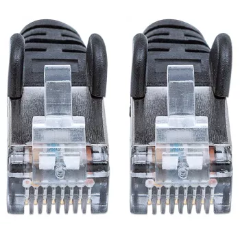 Cavo patch di rete INTELLINET, Cat6, 5 m, nero, rame, S/FTP, LSOH/LSZH, PVC, RJ45, contatti placcati oro, guaina anti-piega, garanzia a vita
