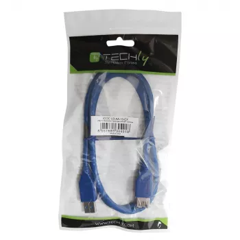 Techly cavo di prolunga USB 3.0, connettore maschio A / connettore femmina A, 1 m, blu ICOC U3-AA-10-EX