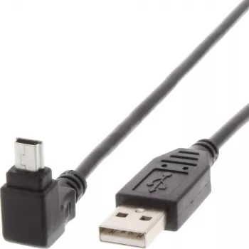 Techly cavo USB 2.0 connettore maschio A / connettore maschio Mini B 90° 1,8 m nero ICOC MUSB-AA-018ANG