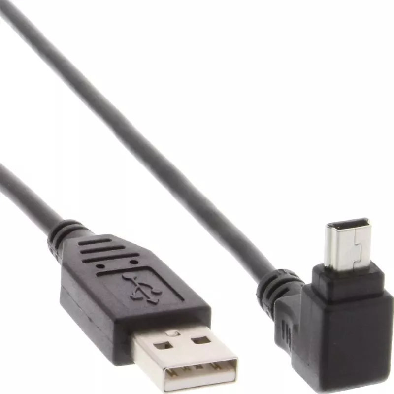 Techly cavo USB 2.0 connettore maschio A / connettore maschio Mini B 90° 1,8 m nero ICOC MUSB-AA-018ANG