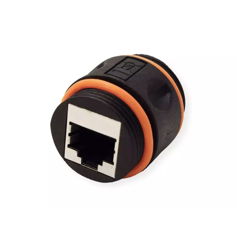 VALUE 21.99.3007 accoppiatore RJ-45 schermato, Cat.6A, per esterni e uso industriale, nero