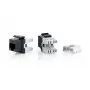 Jack keystone Cat.6 non schermato Equip LSA, 8 pz./confezione, piatto, nero, LSA, LSA, oro, 23/26