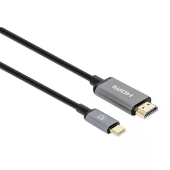 Cavo Manhattan USB-C a HDMI, 4K@60Hz, 2 m, nero, connettore maschio a connettore maschio, tre anni di garanzia, corrisponde a CDP2HD2MBNL