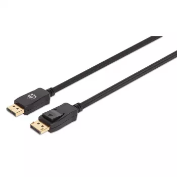 Cavo DisplayPort 1.4 Manhattan, 8K@60Hz, 3 m, cavo intrecciato, connettore maschio a connettore maschio, con blocchi, completamente schermato, nero, garanzia a vita, corrisponde a DP14MM3M