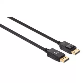 Cavo DisplayPort 1.4 Manhattan, 8K@60Hz, 3 m, cavo intrecciato, connettore maschio a connettore maschio, con blocchi, completamente schermato, nero, garanzia a vita, corrisponde a DP14MM3M