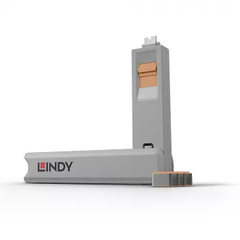 Set blocca porte USB-C Lindy, 4 pz., arancione