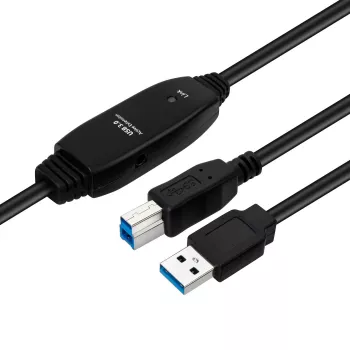 Cavo attivo USB 3.2 Gen 1 A-B MicroConnect 10 m, nero, USB A su USB B