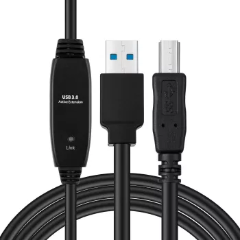 Cavo attivo USB 3.2 Gen 1 A-B MicroConnect 10 m, nero, USB A su USB B