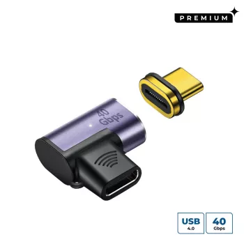 MicroConnect MC-USB4CCMF-MAGNETIC adattatore USB-C magnetico, angolare a 90°, USB4, USB-C maschio-femmina