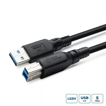 MicroConnect USB3.0AB3B-LSZH cavo USB 3.2 A-B Gen 1, 3 m, LSZH, ColorFlex