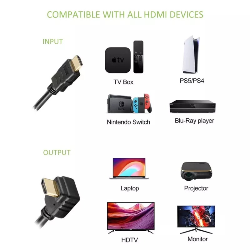 Cavo HDMI High Speed Techly con Ethernet A/A M/M 5 m angolato nero ICOC HDMI-LE-050