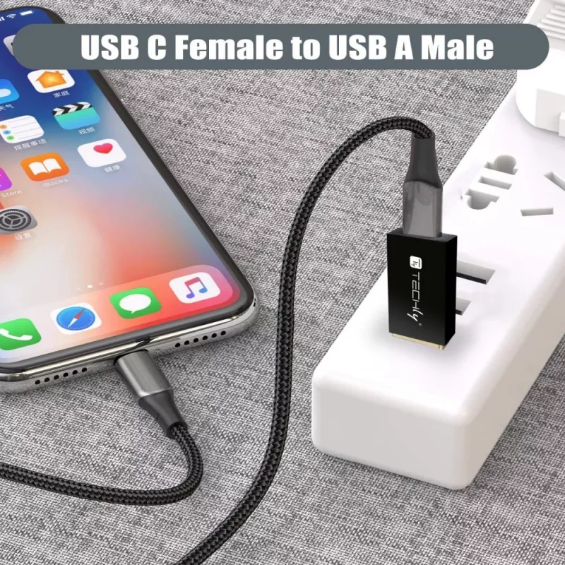 Adattatore USB Techly IADAP USB3-AFT USB A a USB C nero