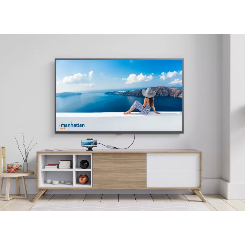 Manhattan dock/hub USB-C HDMI USB-A USB-C 100W Power Delivery 4K 60Hz