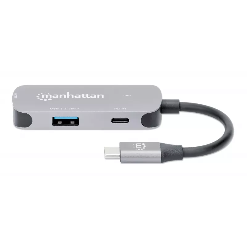 Manhattan dock/hub USB-C HDMI USB-A USB-C 100W Power Delivery 4K 60Hz