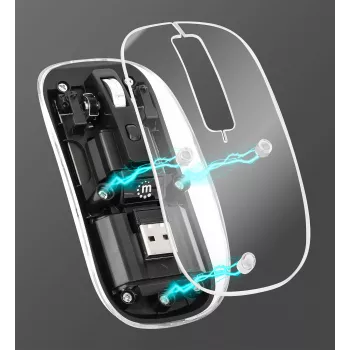 Mouse wireless Manhattan trasparente ricaricabile USB
