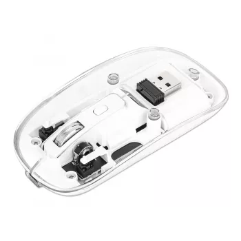 Mouse wireless USB ricaricabile trasparente Manhattan
