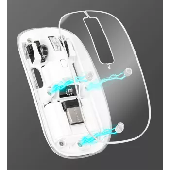Mouse wireless USB ricaricabile trasparente Manhattan