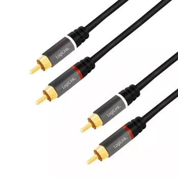 Cavo audio LogiLink CA1201 0,5 m 2 x RCA nero