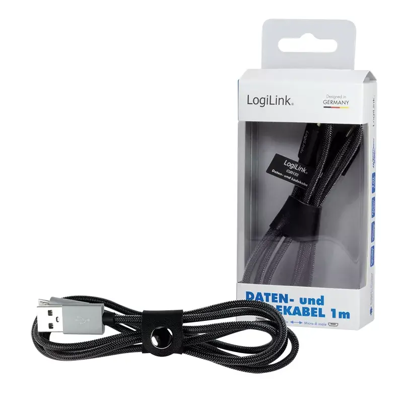 Cavo USB LogiLink CU0132 1m USB A Micro-USB A grigio
