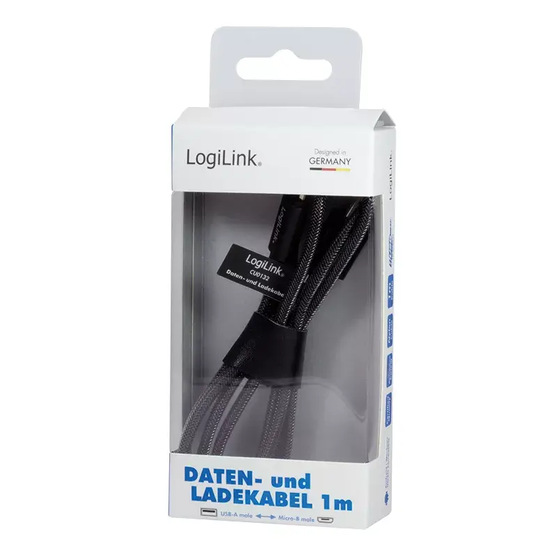 Cavo USB LogiLink CU0132 1m USB A Micro-USB A grigio