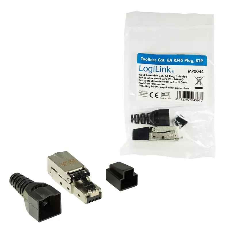 LogiLink MP0044 EconLine connettore RJ45 da assemblare in campo, Cat6A