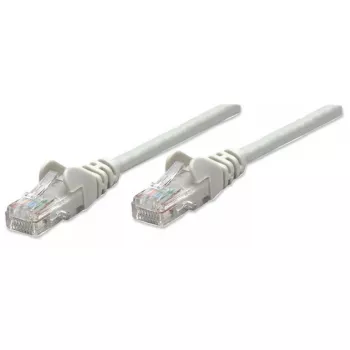 Cavo patch di rete Intellinet, Cat5e, 15 m, grigio, CCA, U/UTP, PVC, RJ45, contatti dorati, senza linguetta, con protezione antitorsione, garanzia a vita