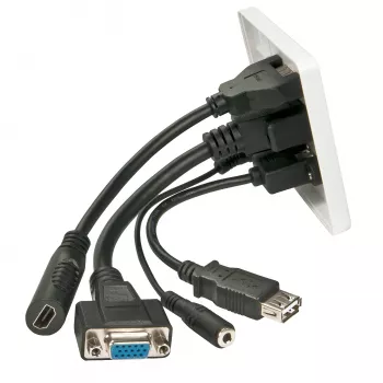 Placca Lindy Multi AV 60220 HDMI VGA USB A 3,5 mm