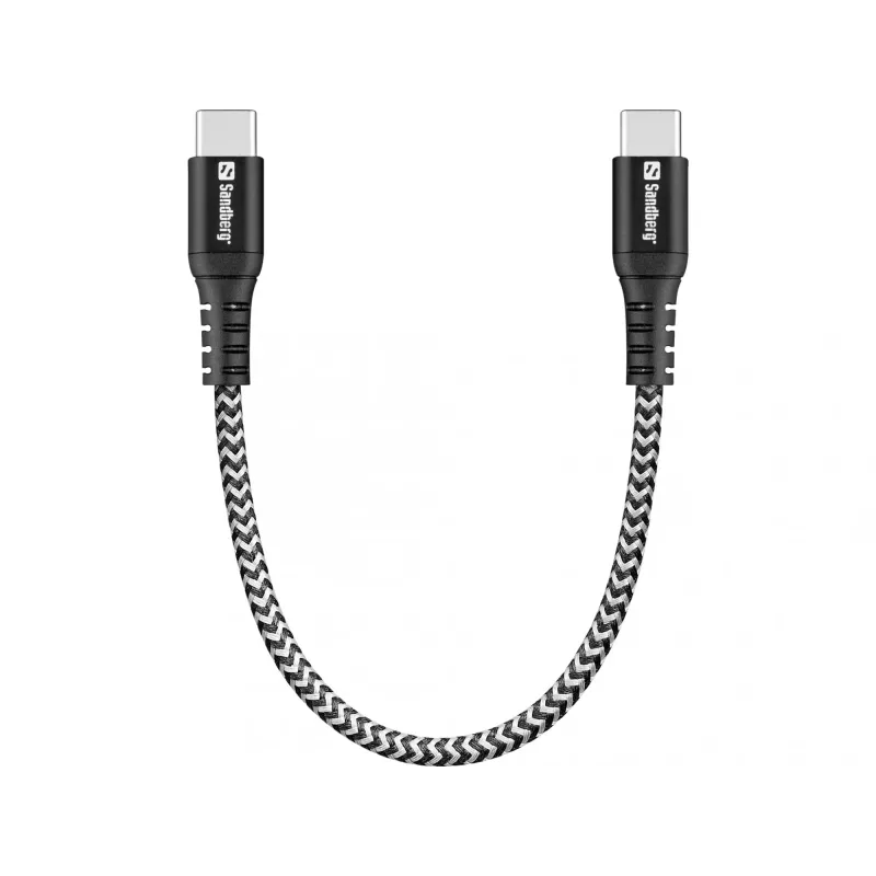 Cavo USB-C Sandberg Survivor 0,2 m 100 W nero bianco