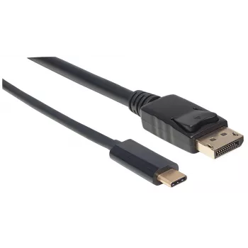 Cavo Manhattan USB-C su DisplayPort, 4K@60Hz, 1 m, connettore maschio a maschio, nero, non bidirezionale, tre anni di garanzia, equivalente a CDP2DP1MBD