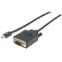 Cavo Manhattan Mini DisplayPort 1.2a su VGA, 1080@60Hz, attivo, 1,8 m, connettore maschio a maschio, nero, sacchetto in polietilene