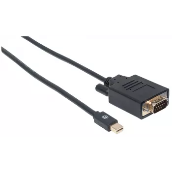 Cavo Manhattan Mini DisplayPort 1.2a su VGA, 1080@60Hz, attivo, 1,8 m, connettore maschio a maschio, nero, sacchetto in polietilene