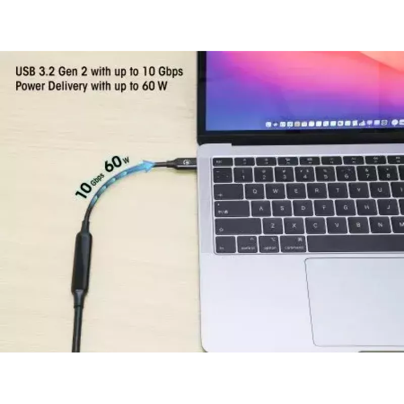 Cavo USB-C Manhattan 5m attivo connettore maschio su connettore maschio 10 Gbit/s 3A nero