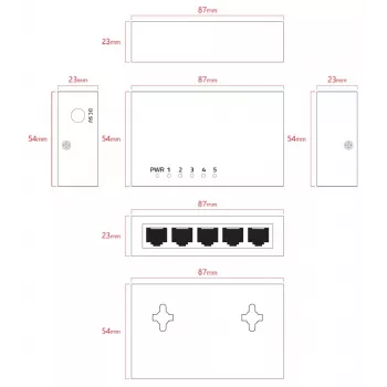 Switch Lanview LVN-DESK-5PORT-1G non gestito 5 porte Gigabit Ethernet