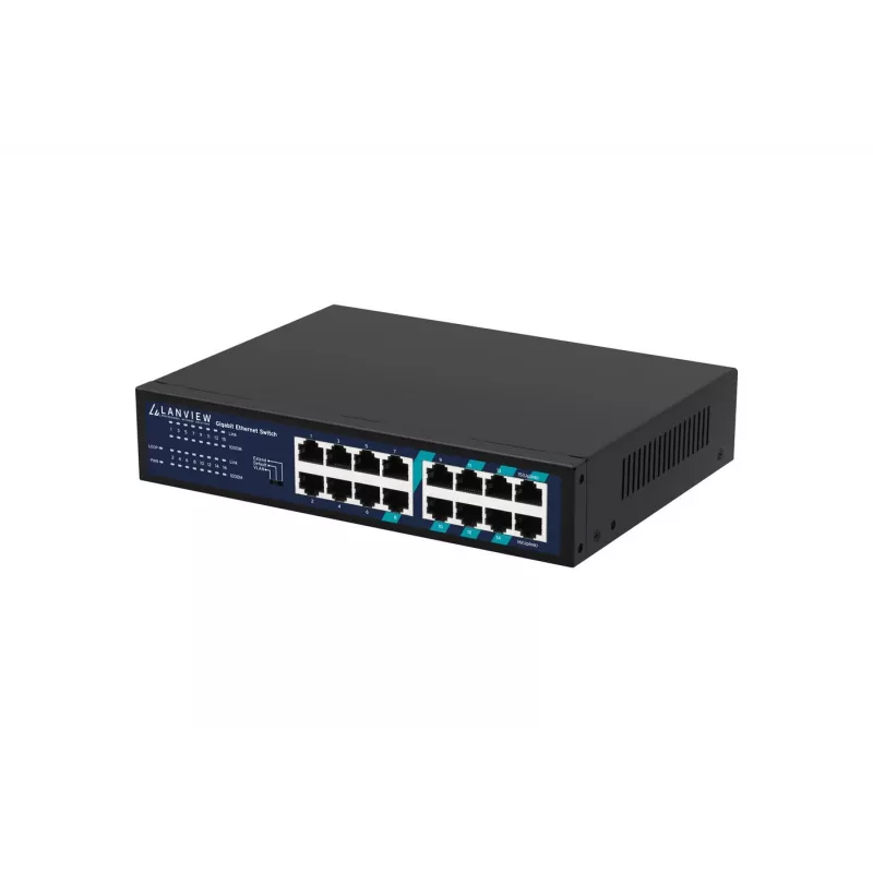 Switch non gestito Lanview LVN-1U-16PORT-1G 16 porte 1 Gbit/s Ethernet, montaggio a rack 1U