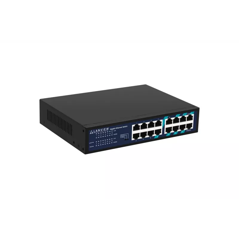 Switch non gestito Lanview LVN-1U-16PORT-1G 16 porte 1 Gbit/s Ethernet, montaggio a rack 1U
