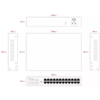 Switch non gestito Lanview LVN-1U-24PORT-1G — 24 porte Full Gigabit rackmount
