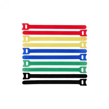 Lanview LVT-CABLESTRAPS1512-10MULTI fascette per cavi in velcro polipropilene (PP) multicolore 10 pz.