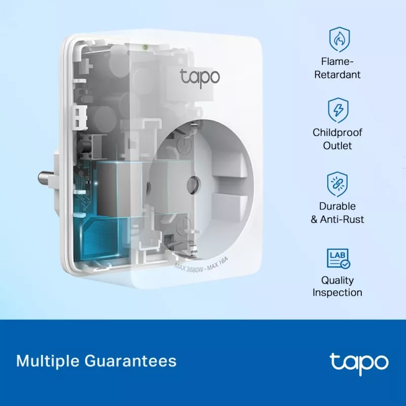 TP-Link Tapo P110 Mini presa smart Wi-Fi, monitoraggio dei consumi energetici (4 pz.)