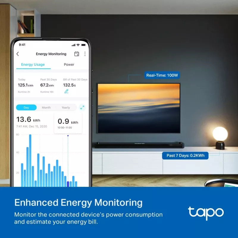 TP-Link Tapo P110 Mini presa smart Wi-Fi, monitoraggio dei consumi energetici (2 pz.)
