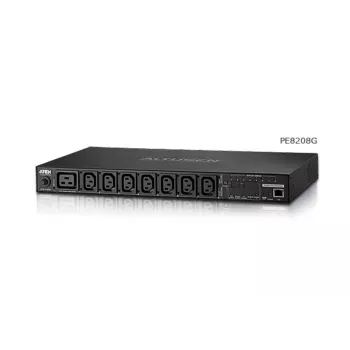 ATEN PE8208G eco PDU, commutata e con misurazione per singola presa, 8 prese (7x C13, 1x C19), 16A, 1U