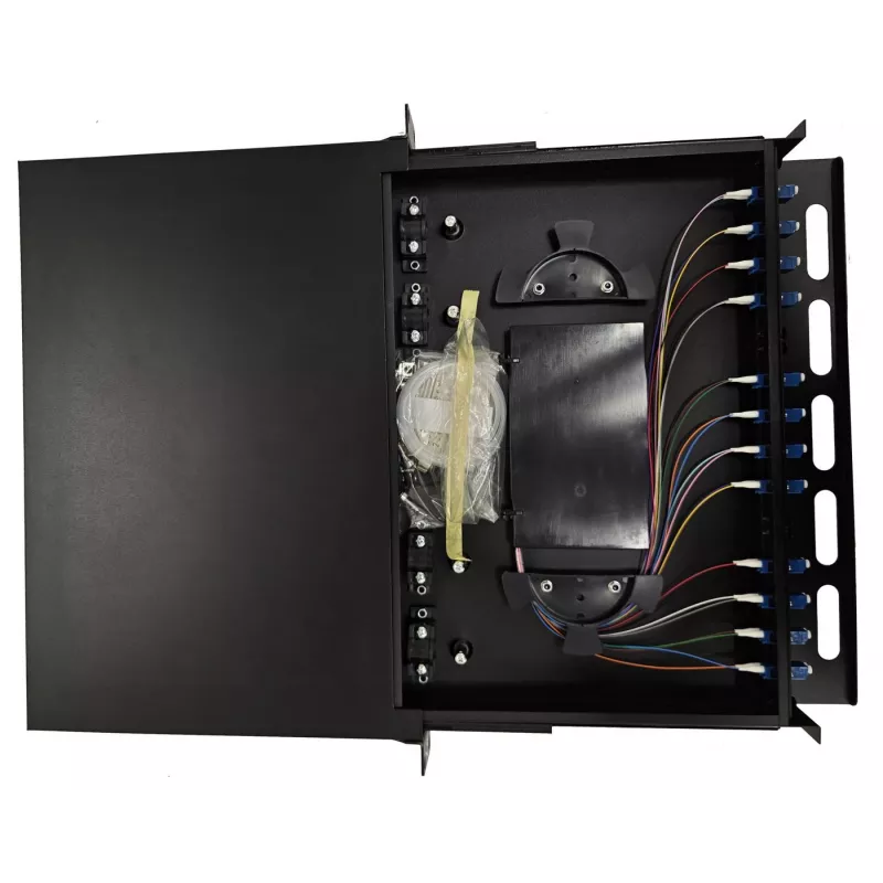 Lanview LVO-101015 Pannello in fibra ottica scorrevole ODF, 1U, 24 fibre, LC, SM OS2