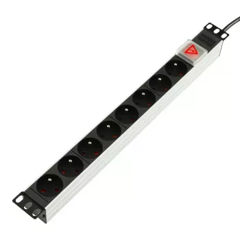 Lanview TUPS031 ciabatta 19", 8 prese, tutto alluminio, con interruttore on/off