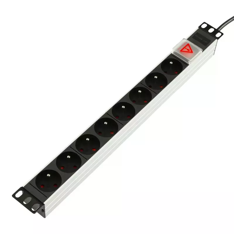Lanview TUPS031 ciabatta 19", 8 prese, tutto alluminio, con interruttore on/off
