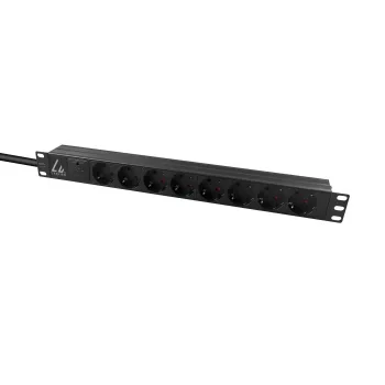Unità di distribuzione dell'alimentazione (PDU) Lanview LVR-3MSCH-SPD-SCH8 8 uscite AC 1U nero
