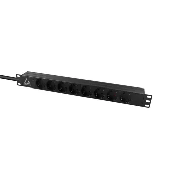 Unità di distribuzione dell'alimentazione (PDU) Lanview LVR-3MSCH-LIC-SCH8 8 uscite AC 1U nero