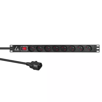 Unità di distribuzione dell'alimentazione (PDU) Lanview LVR-2MSCH-SW-C13-8 8 uscite AC 1U nero